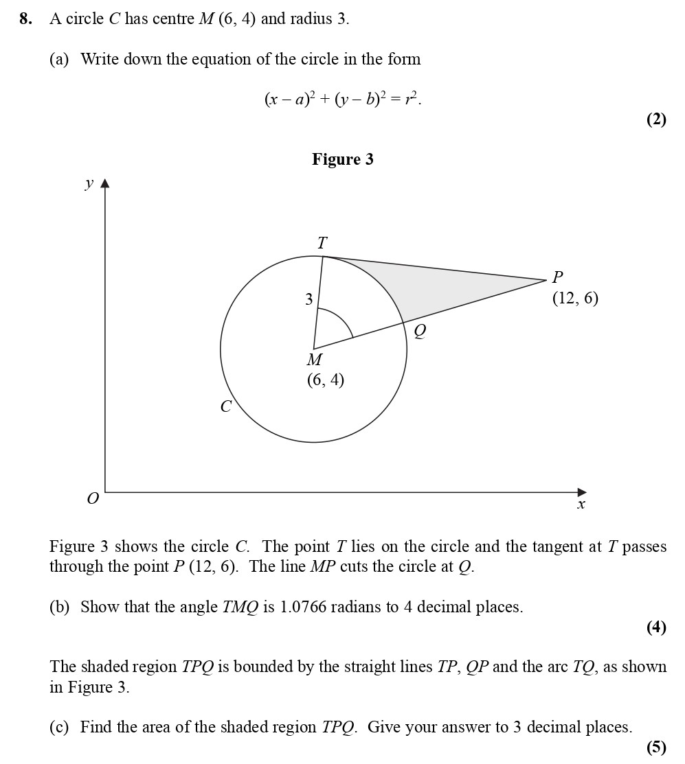 A-circle-C-has-centre-M-(6,-4)-and-radius-3-Edexcel-A-Level Maths Pure-Question 1-2008-Paper 2.png